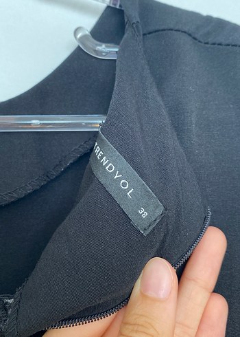 Siyah Uzun Keten Elbise, Bol Kesim, Drapeli - Görsel 4