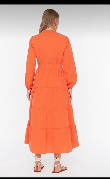 38 Beden turuncu Renk #elbise #mango #manuka #trendcollection #suudcollection #zara