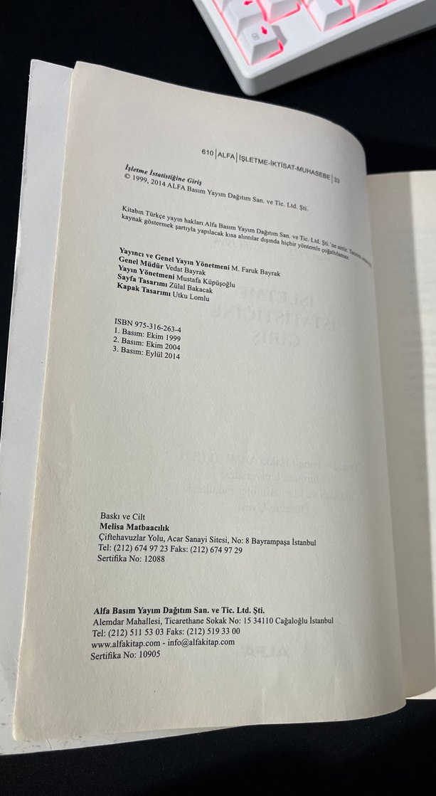 İşletme İstatistiğine Giriş - Prof. Dr. İsmail Hakkı Armutlulu - Görsel 2