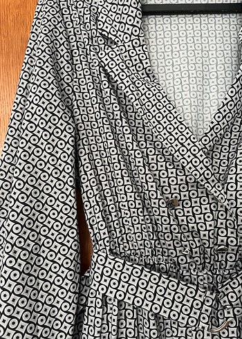 Gri Desenli Bohem Uzun Elbise - Görsel 3