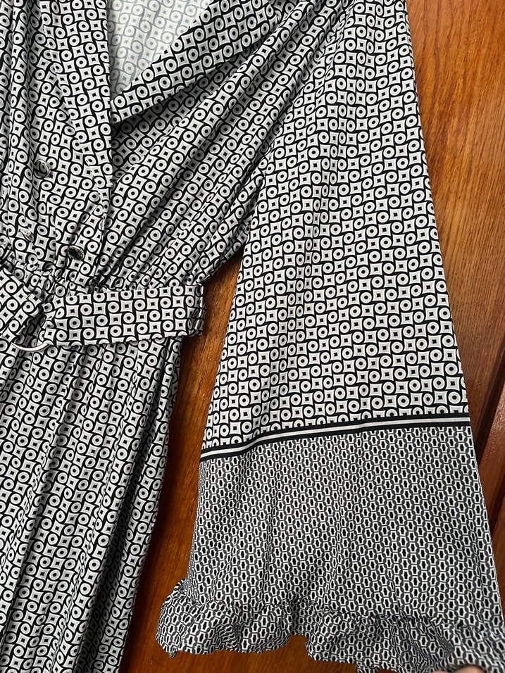 Gri Desenli Bohem Uzun Elbise - Görsel 5