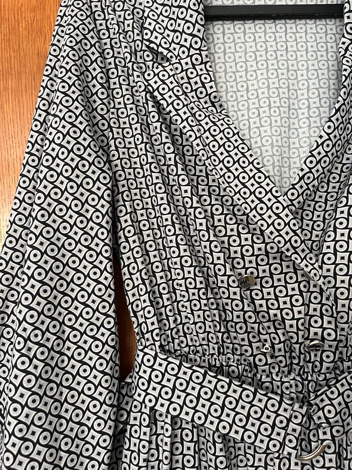 Gri Desenli Bohem Uzun Elbise - Görsel 3