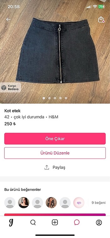 Etek kot