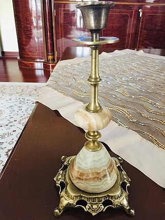 Antika pirinç Şamdan ve kapı tokmağı