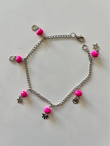Accessorize Pembe boncuklu halhal