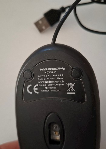 Beden Renk Kablolu Siyah Bilgisayar Mouse'u