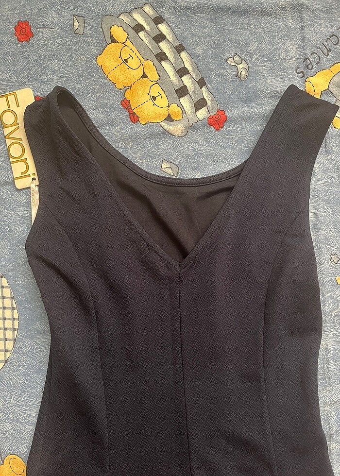 Lacivert elbise - Görsel 3