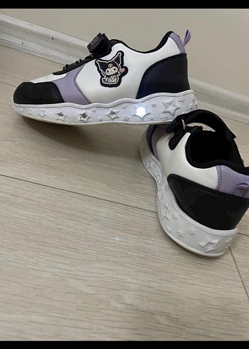 Kız Çocuk lşıklı Mor Cırt Cırtlı Spor Ayakkabı - Görsel 3