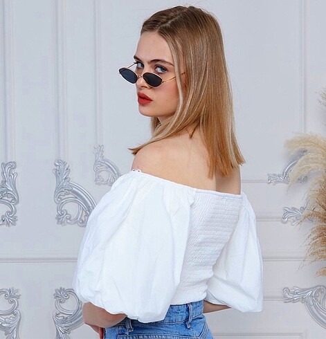 Diğer Bluz balon kol crop 