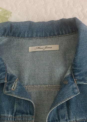 Düğmeli Mavi Jean Kadın Denim Ceket M.beden - Görsel 4
