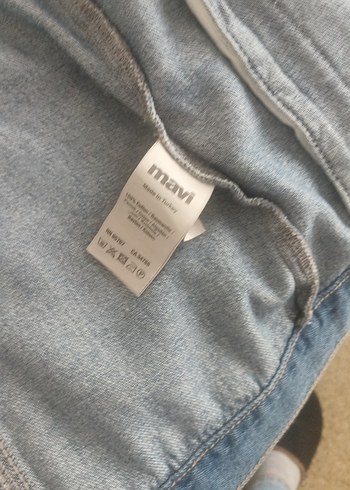 Düğmeli Mavi Jean Kadın Denim Ceket M.beden - Görsel 5