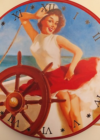 Parlak Kırmızı Duvar Saati - Görsel 3