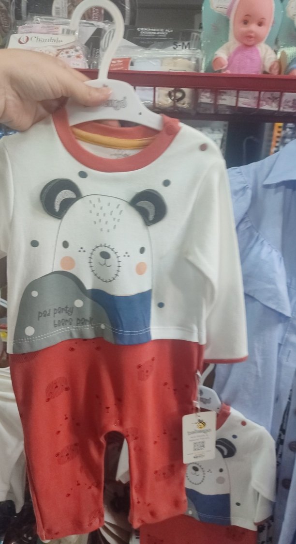 Renkli Baskılı Beyaz Çocuk İçlik organik pamuklu - Görsel 2