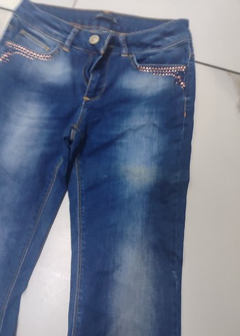 Diğer Kadın Lacivert Bol Kesim Midi Kot Pantolon
