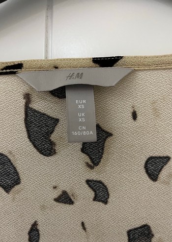 Bej Desenli V Yakalı Uzun Elbise - Görsel 2