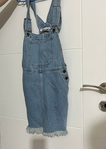 Mavi Denim Askılı Midi Tulum - Görsel 2