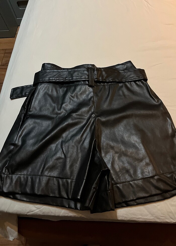 Bayan Deri Şort - Görsel 5