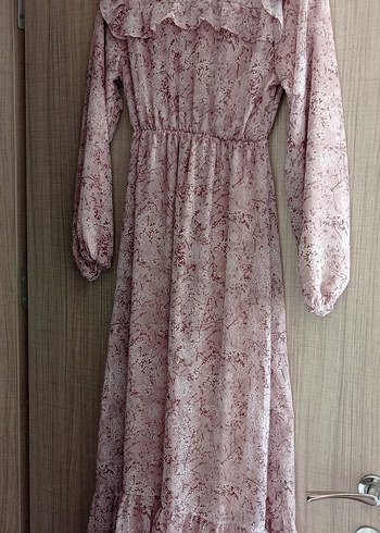 Bordo Bohem Uzun Kollu Uzun Elbise - Görsel 2