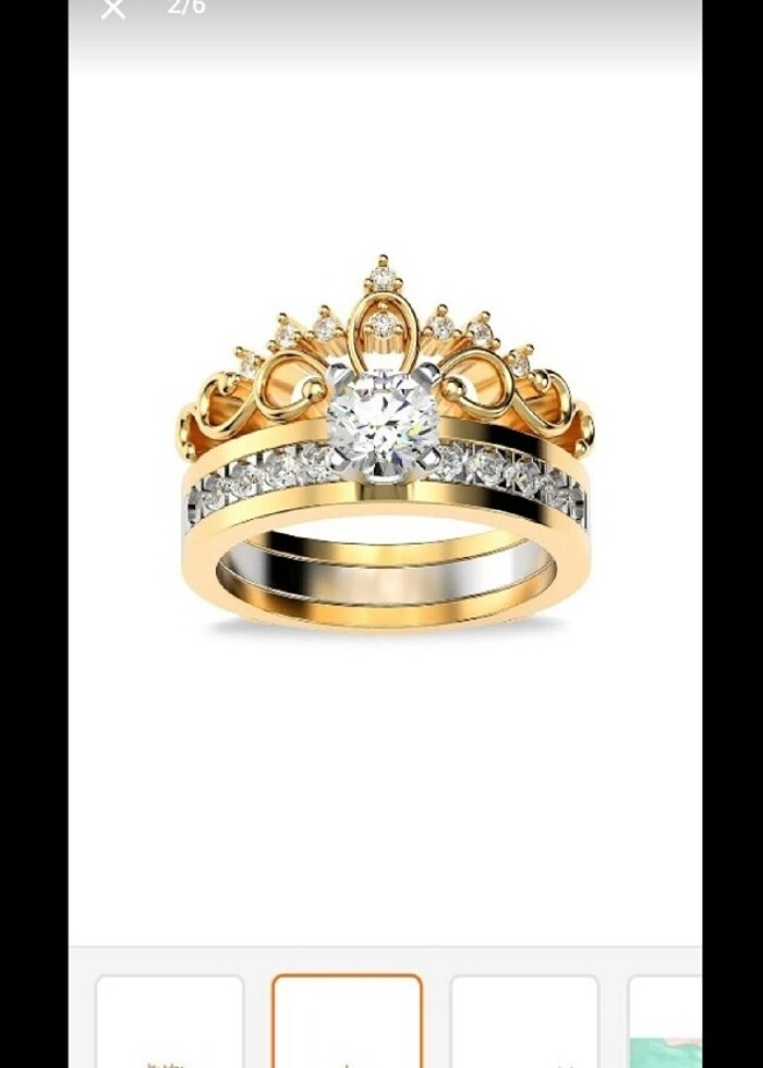 Taçlı gümüş yüzük  - Görsel 2