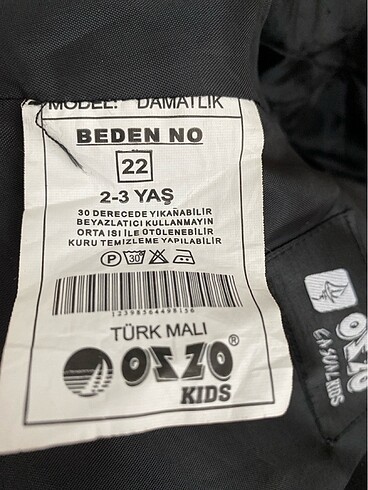 24-36 Ay Beden siyah Renk takım elbise