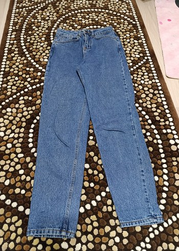 Kadın Mavi Denim Bol Kesim Normal Boy Jean