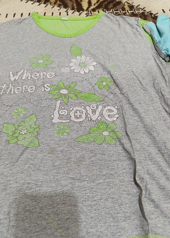 Gri Baskılı Kısa Kollu Tişört - Görsel 2