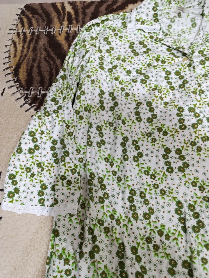 Uzun Kol Yeşil Bohem Kadın Bornoz - Görsel 3