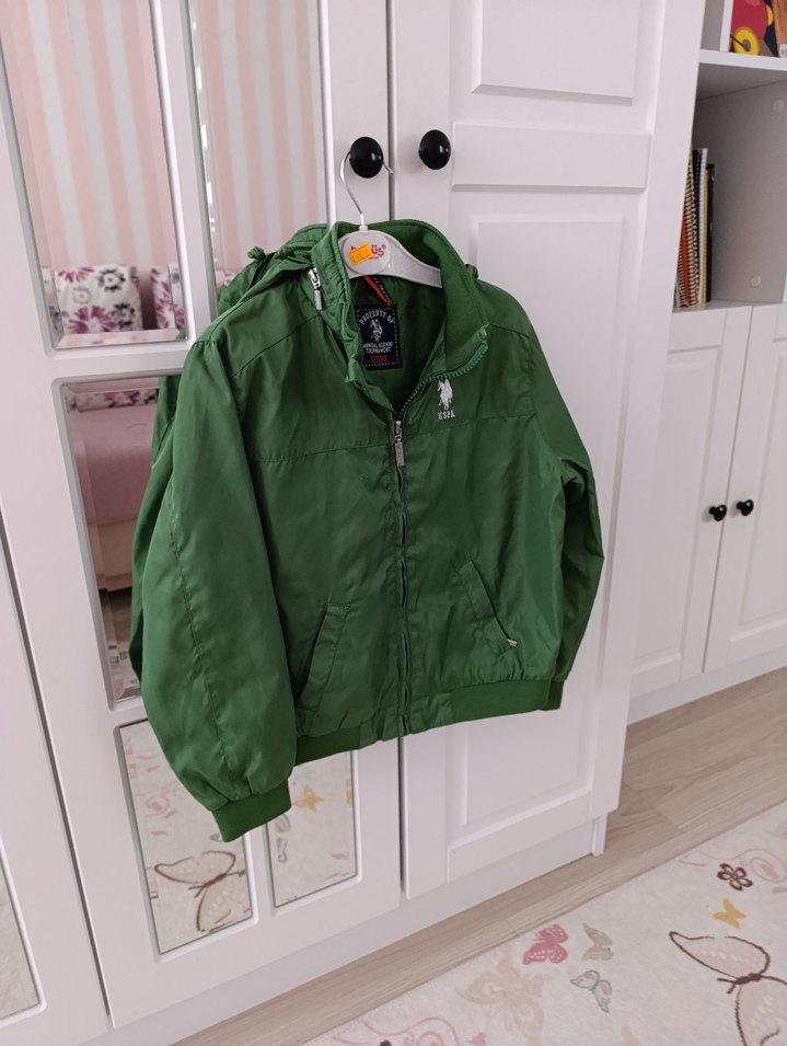 Yeşil Erkek Çocuk Fermuarlı Ceket us polo - Görsel 2