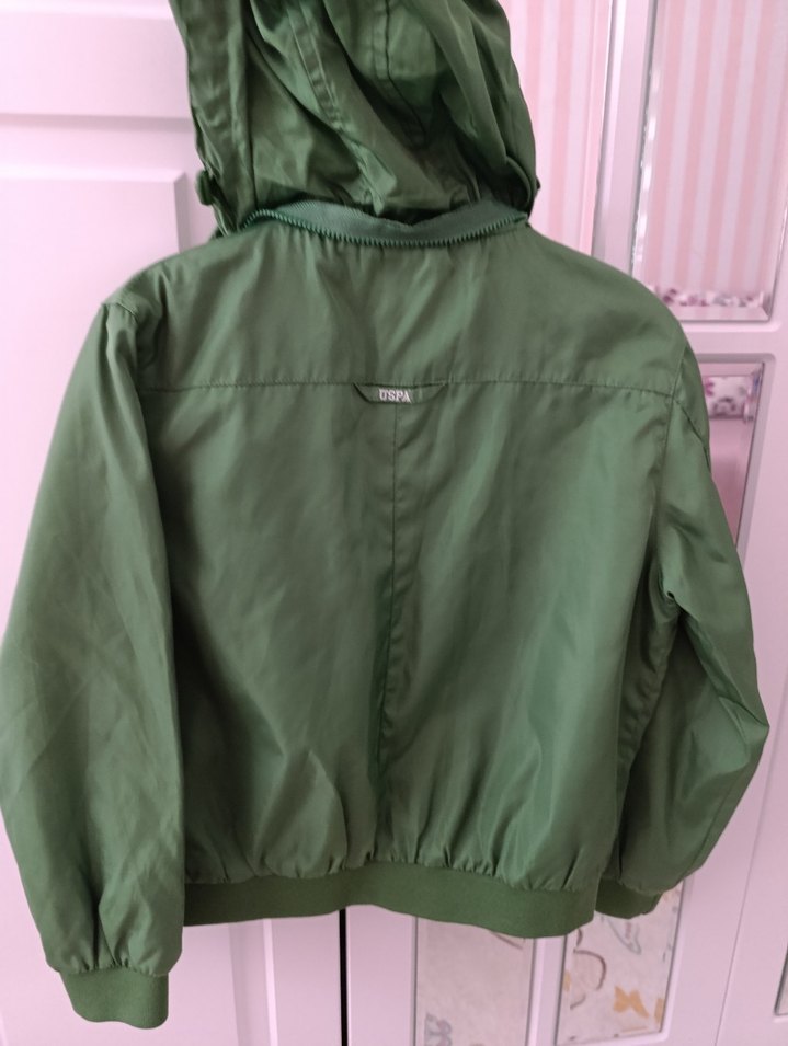 Yeşil Erkek Çocuk Fermuarlı Ceket us polo - Görsel 5