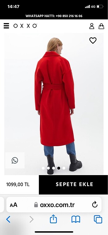 Oxxo Kuşaklı Oversize Kaban