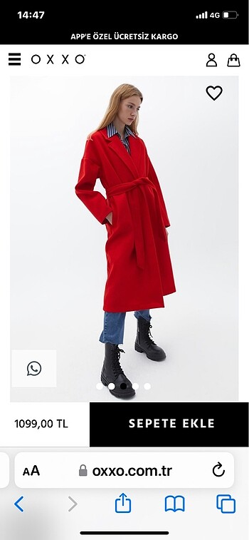 oxxo Oxxo Kuşaklı Oversize Kaban