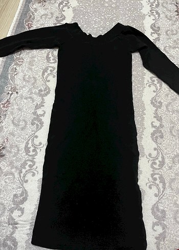 Uzun Kollu Siyah Uzun Elbise - Görsel 2