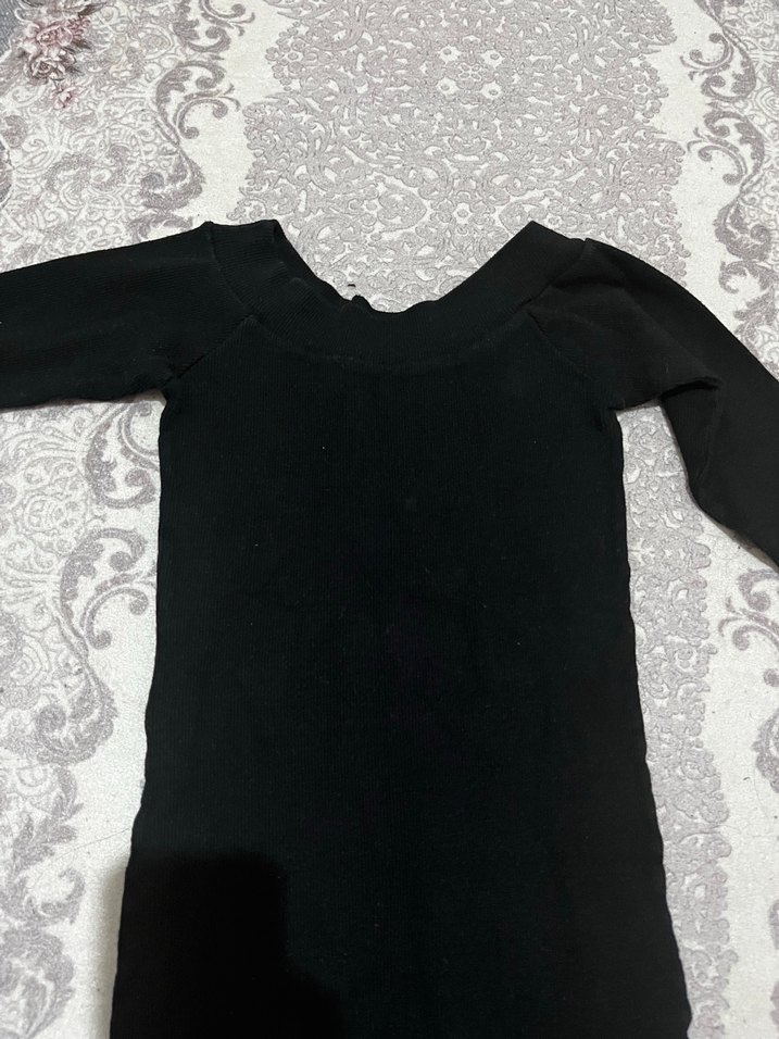 Uzun Kollu Siyah Uzun Elbise - Görsel 3