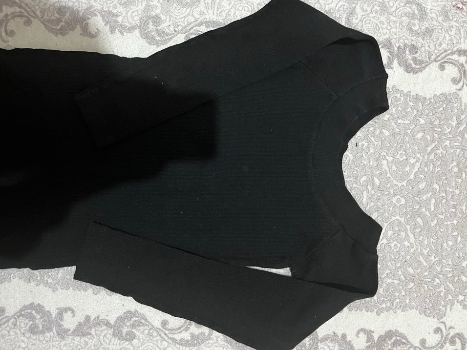 Uzun Kollu Siyah Uzun Elbise - Görsel 4