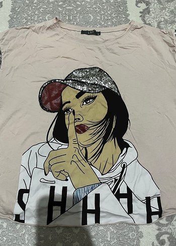 Kızlar için Pembe Baskılı Tişört - Görsel 3