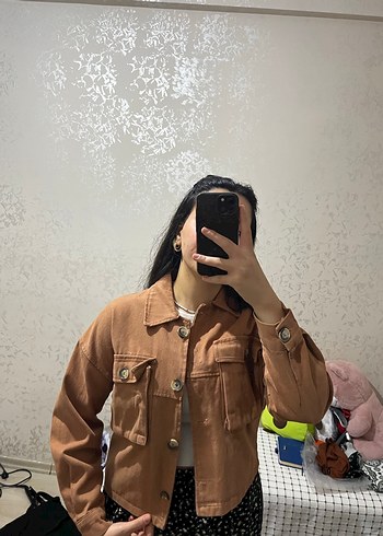 Kadın Denim Ceket, Düğmeli, Salaş - Görsel 4