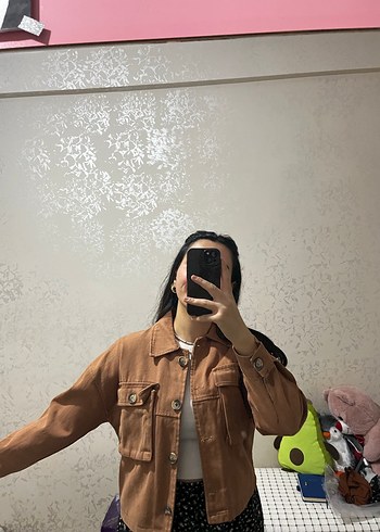 Kadın Denim Ceket, Düğmeli, Salaş - Görsel 2