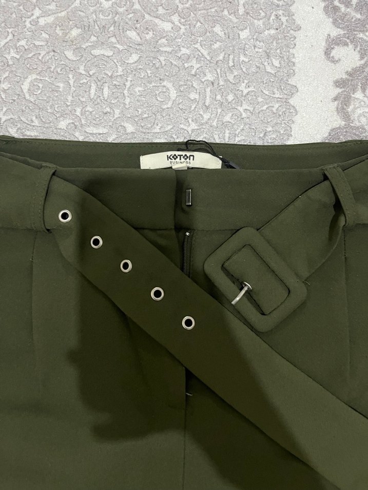 Kemerli kumaş  Kadın Pantolon - Görsel 4