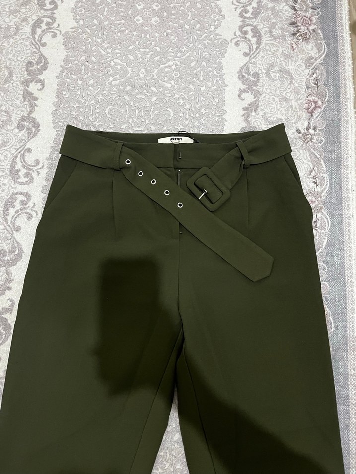 Kemerli kumaş  Kadın Pantolon - Görsel 3