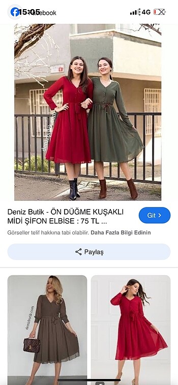 Şifon elbise - Görsel 2