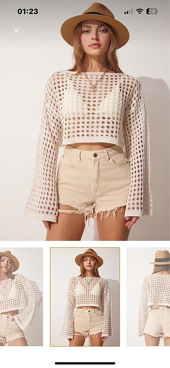 Ajurlu Crop bluz