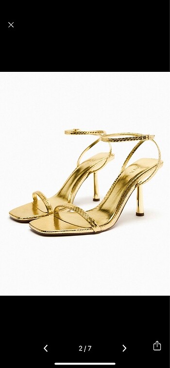 Zara gold topuklu ayakkabı
