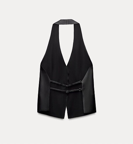 m Beden Zara saten halter yaka üst