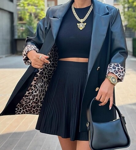 Diğer Leopar blazer ceket
