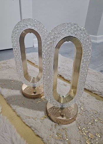 Altın Renkli Parlak Masa Lambası Seti - Görsel 3