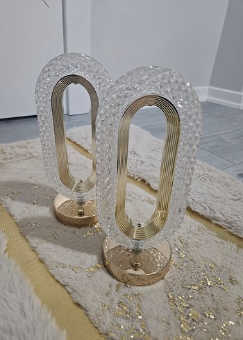 Altın Renkli Parlak Masa Lambası Seti - Görsel 2