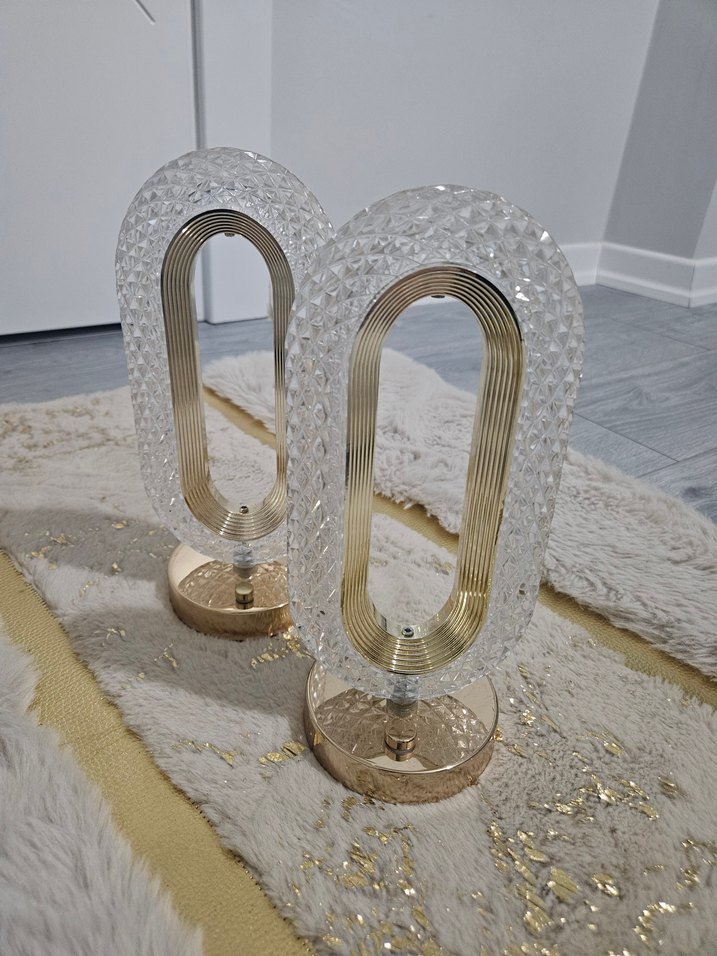 Altın Renkli Parlak Masa Lambası Seti - Görsel 2