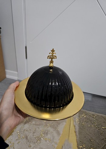 Yılan Desenli Altın Kapaklı Servis Tabağı - Görsel 2