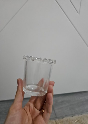 Boncuk Detaylı Küçük Cam Bardak - Görsel 2