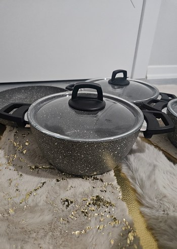 Gri Granit Görünümlü Tencere Seti - Görsel 8